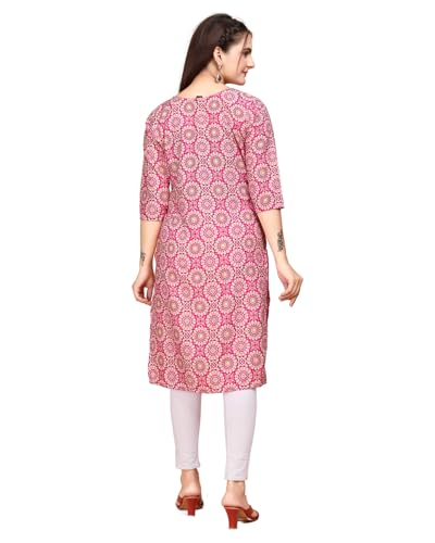 Image of Women's Straight Fit Printed Crepe Kurta, Casual Wear Kurti Design No 180