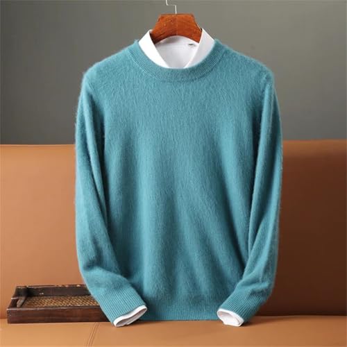 Men’S Round Neck Wool Sweater Thickened Knit Pullover Long Sleeve Warm Casual Winter Comfortable Everyday Wear2