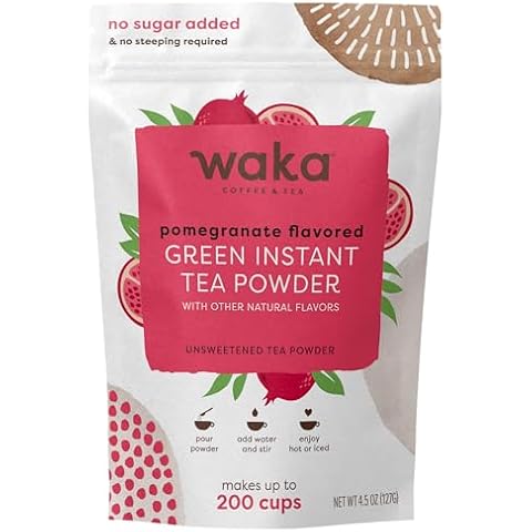Waka Quality Instant Tea - Unsweetened Pomegranate Green Tea Powder Cover