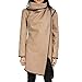 Produktbild Geili Damen Wollmantel Asymmetrisch Langemantel Winterjacke Frauen Modern Übergrößen Rollkragen Reißverschluss Wolljacke Wintermantel Parka Übergangsjacke Windcoat Größe S-4XL