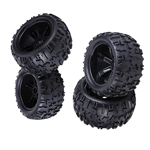 RC Truck Reifen, 150mm Gummireifen f&uuml;r HSP/Louise/HPI Savage Flux ZD Racing TM 1/8 RC-Trucks, RC Reifen Zubeh&ouml;r, 4 St&uuml;ck/Set, Schwarz, f&uuml;r Racing und Freestyle