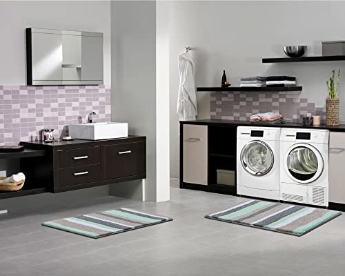 Hebe Bath Rugs For Bathroom Sets 2 Piece Non Slip Washable Bath Mats Set Soft Microfiber Shaggy Bathroom Floor Mat Water Absorbent Bathroom Rugs And Mats Set For Tub,Shower #TOP7