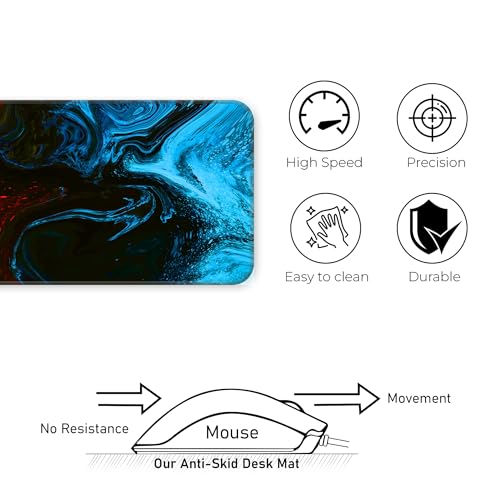 Image of Liquid Fusion [Red] Extended Gaming Mouse Pad - Large 80x33CM for PC, Laptop, Keyboard & Accessories - Dynamic Motion for Office & Desktop Use - Perfect Computer Gaming Mat & Desk Mat