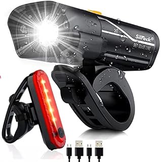 USB Rechargeable Bike Lights Set-Water resistant Tail & Front Light Easy To Fit & Mount-Super Bright Waterproof Headlight and Bike Light Sets