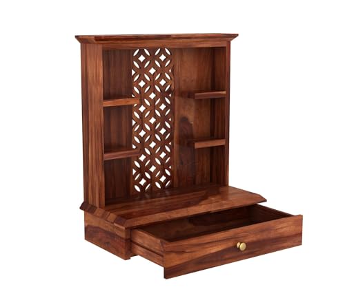 Image of SEENO Kamdhenu Art And Craft Wooden Temple /Home Temple /Pooja Mandir /Pooja Mandap /Temple, 62 Cm