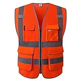 UNINOVA High Visibility Safety Vest - Multi Pockets Reflective Mesh Breathable Workwear, ANSI/ISEA...
