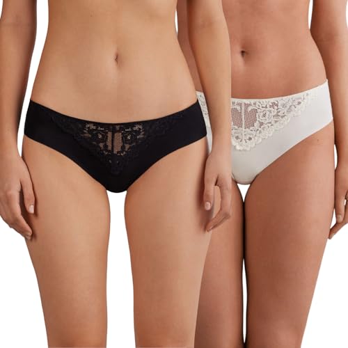 Image of NICSY Women's Panties Full Coverage Soft Touch Cotton Elastane Stretch Lace Underwear Styled Hipster with StayFresh Panty for Women Combo Pack