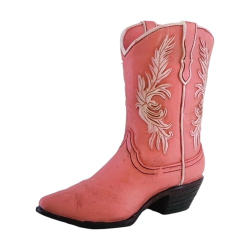 STARTIST Resin Flower Vase Flower Pot Cowboy Boot Vase Ornament for Entryway Cafe Bathroom Indoor Home Decor Birthday Gifts, Pink