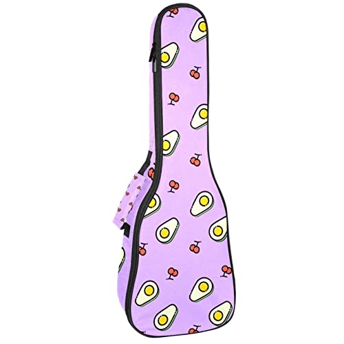 Sac de transport étanche pour ukulélé ténor violet à motif avocat
