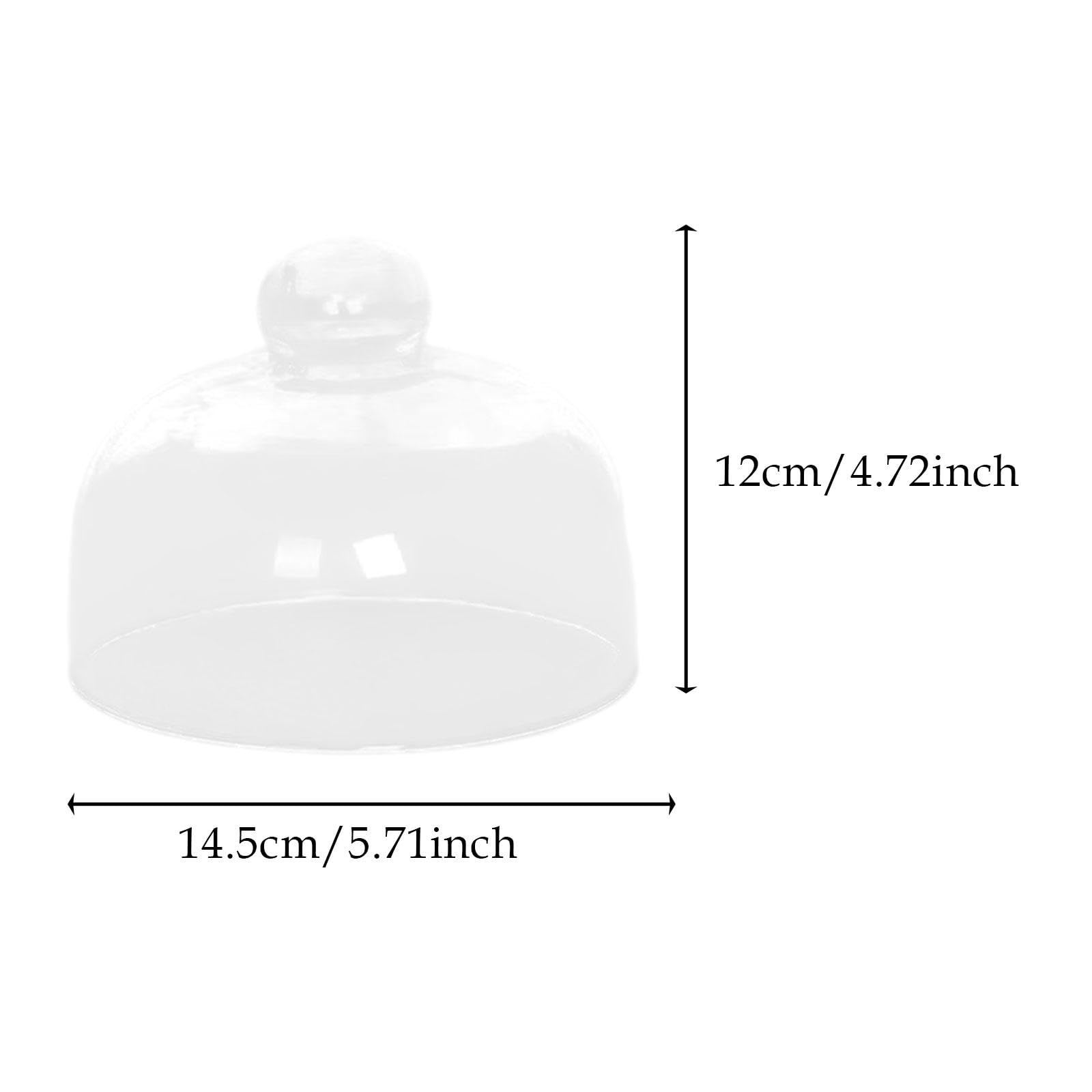 perfk Coperchio di supporto per torta in vetro, cupola per torta in vetro, display per torta decorativa, cupola di cibo in vetro, cloche per pasticceria per, 14.5x12cm