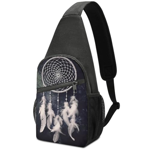 Mochila Sling Urbana Blanca para Senderismo y Uso Diario miniatura 1