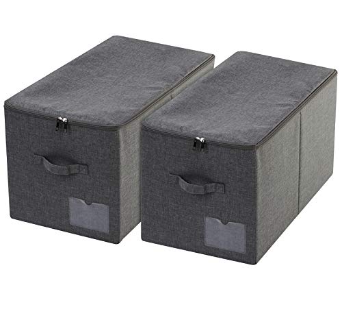 iwill CREATE PRO Pack de 2 cubos de almacenamiento plegables para ropa con tapa a prueba de polvo, color negro y gris Cover