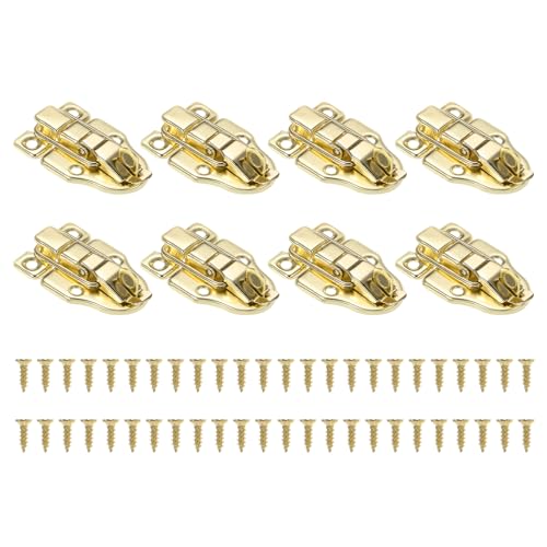 PATIKIL 小さな金属製ボックストグルラッチ 8個入りのビンテージダックビルドハスプラッチキャッチ パドロックホール スクリュー付き 木製宝飾品キャビネット 工具箱 普通のボックス用 金