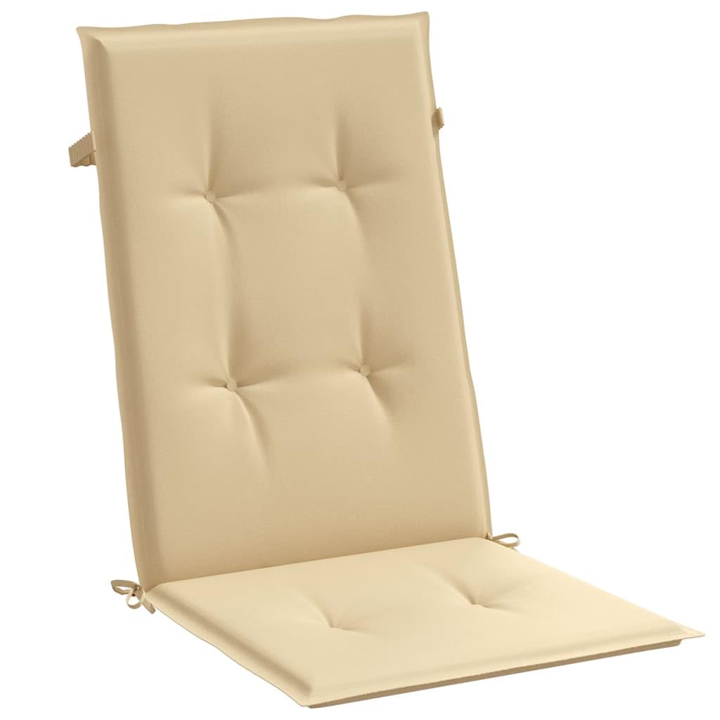 ShGaxin Cojines Silla Respaldo Alto 4 uds Tela Beige Melange 120x50x4cm, Cojines para Butacas De Jardin, Cojines Sillas Cocina, Cojines para Sillas De Terraza, Cojin Silla Exterior - 4002422