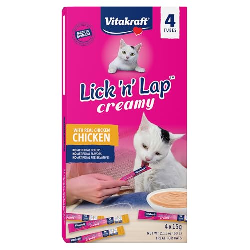 Vitakraft Lick 'n' Lap Snack Creamy, Cat Treat with Real