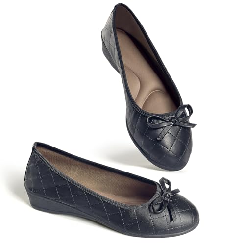 ZOVE Dress Shoes for Women Casual Comfortable Dress Flats Ballet Low Wedge Work Shoes