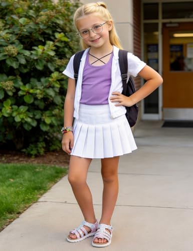 Image of QIY Toddler Girl Sandals Little Kids Summer Dress Shoes Open Toe Flats Princess Sandals for School Beach Party