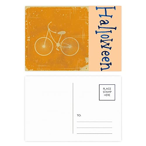 Cartes postales d'Halloween vélo jaune : lot de 20 pour correspondances