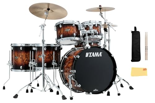 Tama WBS52LS Starclassic Walnut/Birch 5-Piece Drum Kit - Molten Brown Burst Bundle with Drumsticks