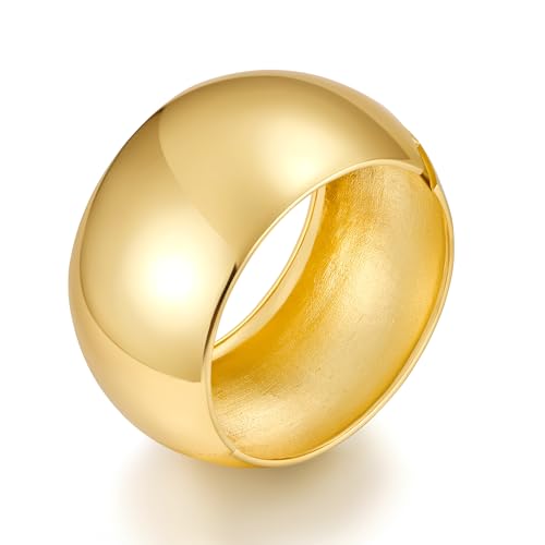 Statement Gold Matte Bracelet for women Minimalist Chunky Brushed Bangle Bracelet Vintage Thick Wide Cuff bracelet Gold Open Cuff Geometric Bracelet