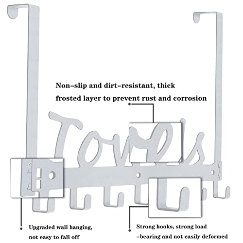 Bathroom Decor Over The Door Towel Hooks Towel Rack Farmhouse Living Room Organization Sets Space Saving And Convenient Wall Mount Towel Holder- Easy To Install Hooks(Silver) #TOP3