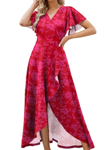 Image of ZZV Formal Dresses for Women Gowns Evening V Neck Wedding Guest Dresses