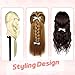 MQHIHI Mannequin Head Human Hair, 80% Real Hair Cosmetology Manikin Head for Practice Braiding Hairstyling Cutting with Free Clamp Holder and Tools (Light Brown)