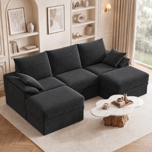 107" Modular Sectional Sofa Boneless Couch with Storage