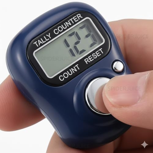 Image of 99999 5 Digit Multiuse Digital Electronic Portable Mini Hand Tally Clicker Counter Finger Ring Mantra Jaap Device Machine Cricket Umpire Counting Zikr Ziker Dhikr (1101 Blue)