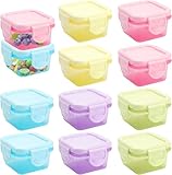 CUEMOON 10 Stück 60ml Kleine Gefrierdosen Dosen mit Deckel Plastik, einfrieren behälter, vorratsdosen set, Für Salatdressing Kräuterdressing