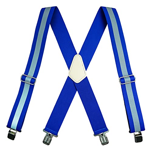 Image of MELOTOUGH Men's Suspender 2 inch Wide Partial Elastic Strap for Jeans Pants | Men's Work Suspenders, Heavy Duty Clips, Partial Elastic Stretch, Supports Work Pants & Jeans, Ideal for Tradespeople