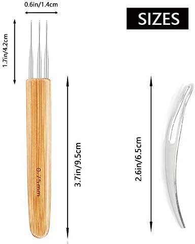 8 Pcs Dreadlock Crochet Hook Tool,Dreadlocks Needle Weaving Crochet,Crochet Needles for Hair Locks (0.5mm 0.75 mm)