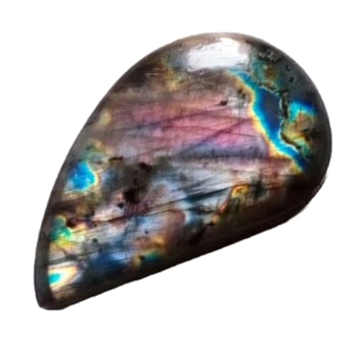 Cabochon en labradorite violette naturelle poire 35x21mm pour création de pendentif fait main