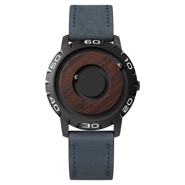 GenericWatches - Eutour Original Iron Ball Mаɡпеtiс Pointer Concept Quartz Unusual Men's Watch Fashion Rubber Strap