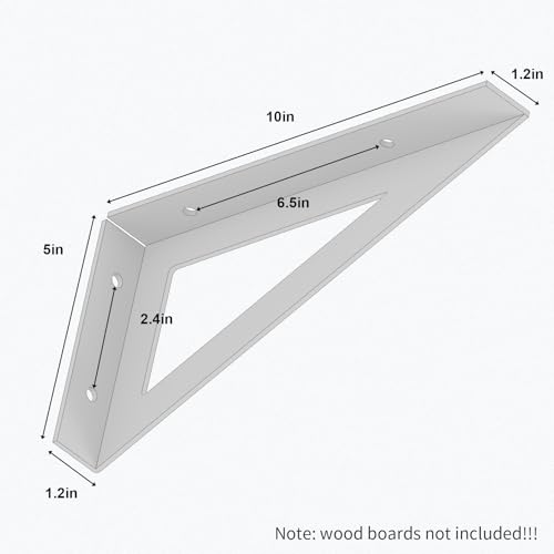 Supports d'étagère robustes en triangle 25cm équerre de fixation murale x4