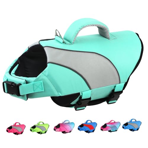 Doglay Dog Life Jacket for Boating & Swimming, High Buoyancy Reflective Dog Life Vests with Rescue Handle and D-Ring, Ripstop Adjustable Floating Vest for Small Medium Large Dogs