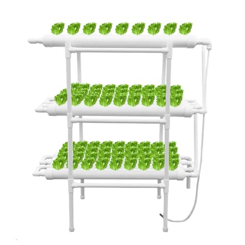 Système hydroponique à 3 étages avec 108 emplacements de plantation, système de pépinière hydroponique sans soilless équipement de culture Kit de plantation de pipeline, adapté pour les centres