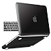 iBenzer Old MacBook Pro 13 Inch case A1278, Soft Touch Hard Case Shell Cover with Keyboard Cover for Apple MacBook Pro 13 with CD-ROM, Black MMP13BK+ 1