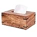 Luxe Designs Decorative Rectangular Wooden Tissue Dispenser with Slide-Out Bottom - Rustic Mango Wood Tissue Box Cover for Bathroom, Car, or Office Desk - 6.4 x 10.2 x 4.5 Inches, Natural