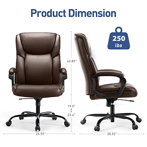 Office Chair, Desk Chair Executive Office Chair High Back Home Office Desk Chairs With Soft Armrest, Height Adjustable Ergonomic Computer Chair With Lumbar Support, Big And Tall Bonded Leather Chair #TOP2