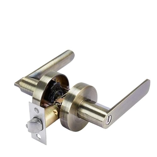 Juaksqzyi Green Patina Door Levers Commercial Door Locks Heavy Duty Grade 3 Lever Silent Round Door Lock Interior With Key Doors Handle Lock Deadbolt Set(Green Patina)