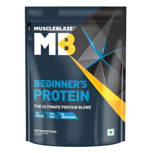 MuscleBlaze Beginner's Whey Protein Powder, Chocolate (500g / 1.1lbs) | 12g Protein Per Scoop