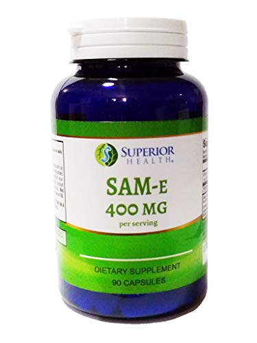S Superior Health SAM-e 400mg Per Serving, 90 Capsules for 45 Day Supply. S-Adenosyl Methionine Supplement