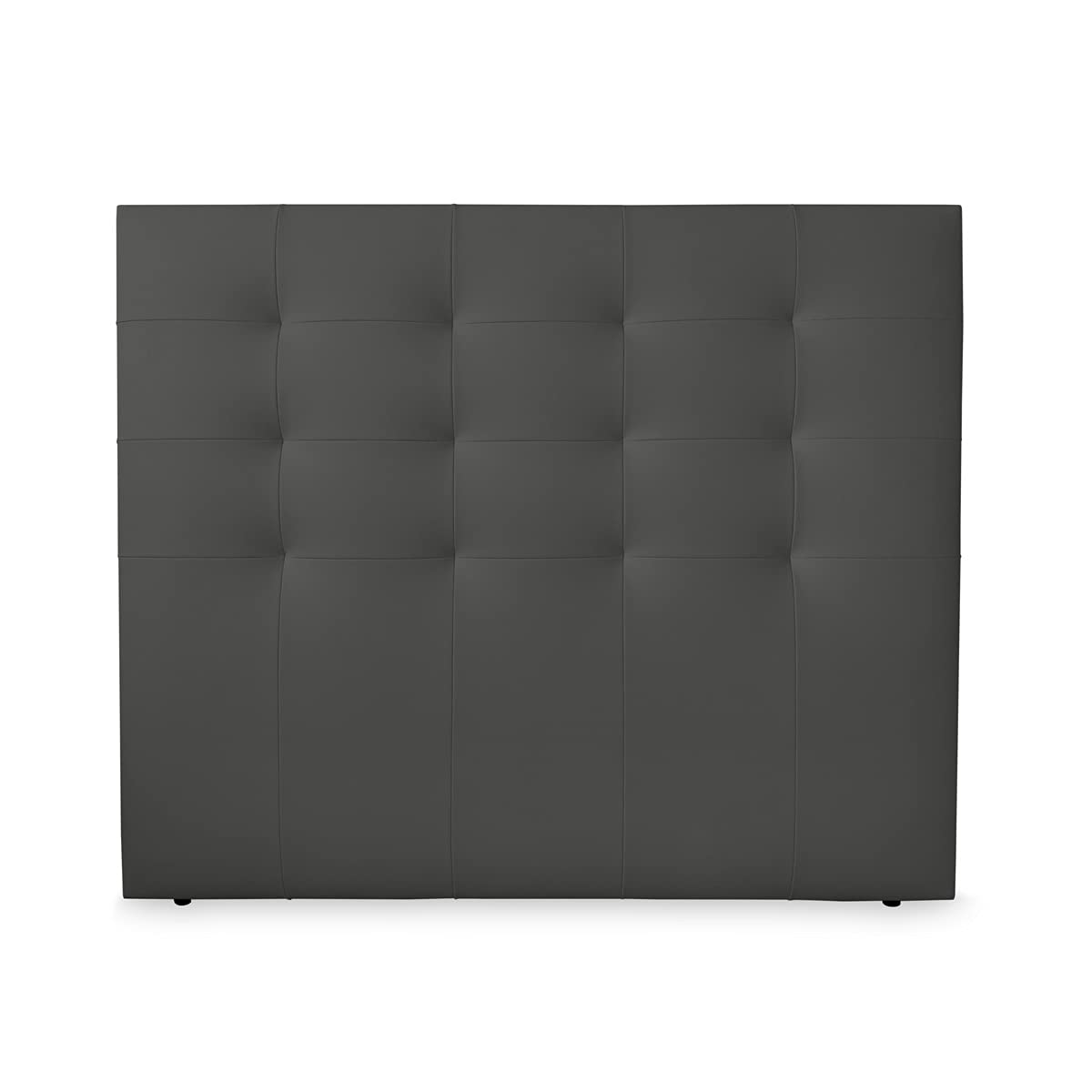 DUÉRMETE ONLINE 115 x 120 cm (para Cama de 105) Cabecero París Acolchado, Tapizado en Polipiel de Alta Gama, Medidas, Madera, Gris (CABECEROPARISPOLIPIELGRIS008)