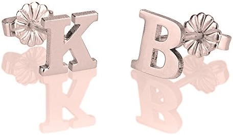 oNecklace - Letter Stud Earrings (Rose Gold Plated)