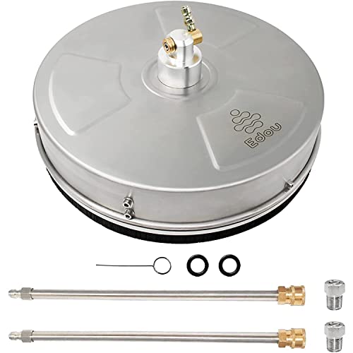 EDOU 15-Zoll-Hochdruckreiniger-Oberflächenreiniger mit Edelstahlgehäuse, einschließlich 2 Hochdruckreiniger-Verlängerungsstabbefestigung, 2 Ersatzdüsen, 4000 PSI Cover