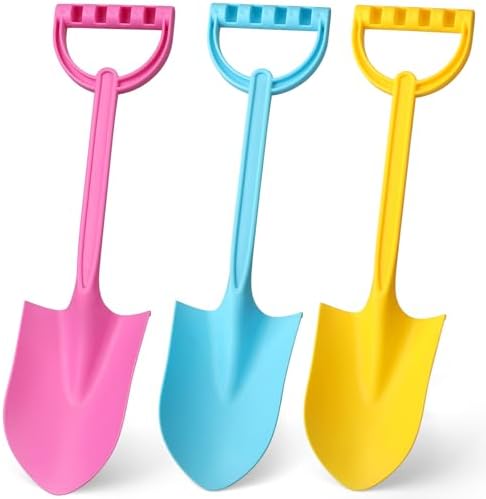 Big 16″ Thick Beach Sand Toy Shovels for Kids Adults, Jumbo Scooping Spade Toys Kit Sandbox Toy for Yard Garden Lawn Play Sand, Outdoor Gardening Digging Tool Sturdy Gift Set for Boys Girls 3 Pack