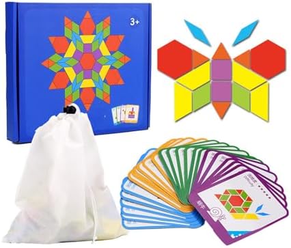 Jiawu Geometric Shape Puzzle Set Creative 155pcs Wooden Blocks for Early Education and Family Fun Durable Design - 4