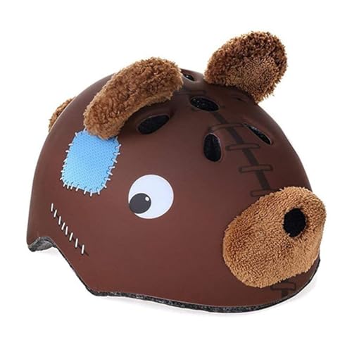 TOKIDNY Casco de Bicicleta Infantil Diseño Oso Ligero Transpirable para Ciclismo y Patinete Seguro y Duradero