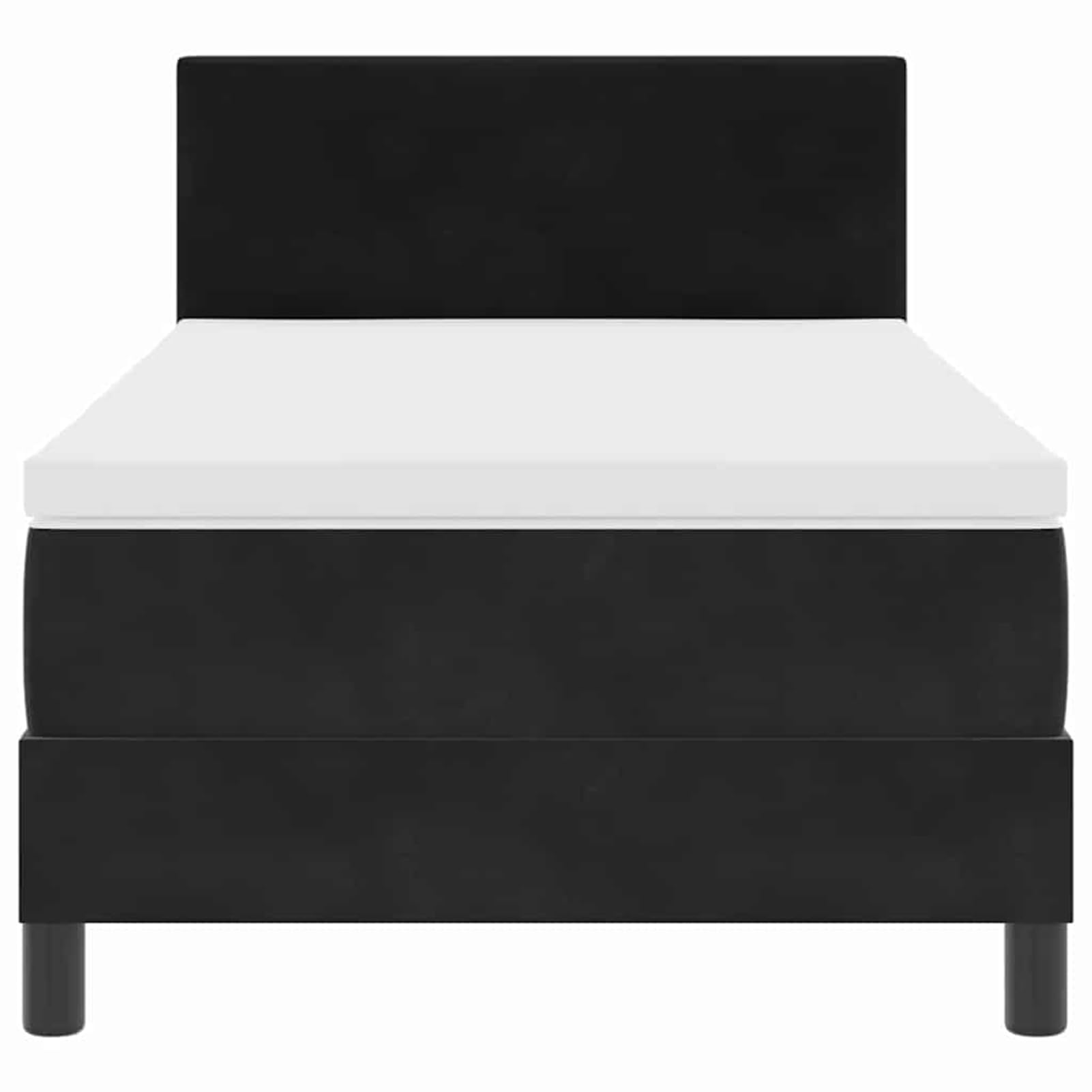 ATOMSTACK MAKER Cama con somier de 90 x 200 cm con iluminación RGB, cabecero ajustable (2 alturas), tapizado en negro aterciopelado, incluye colchón de muelles ensacados y cubrecolchón – Cama